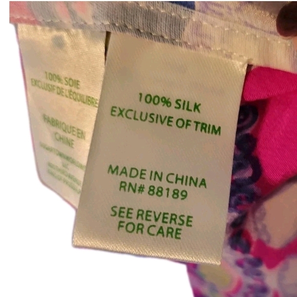 Lilly Pulitzer L Multicolor Silk Dress Resortwear Tomato Girl Quiet Luxury - Picture 6 of 7